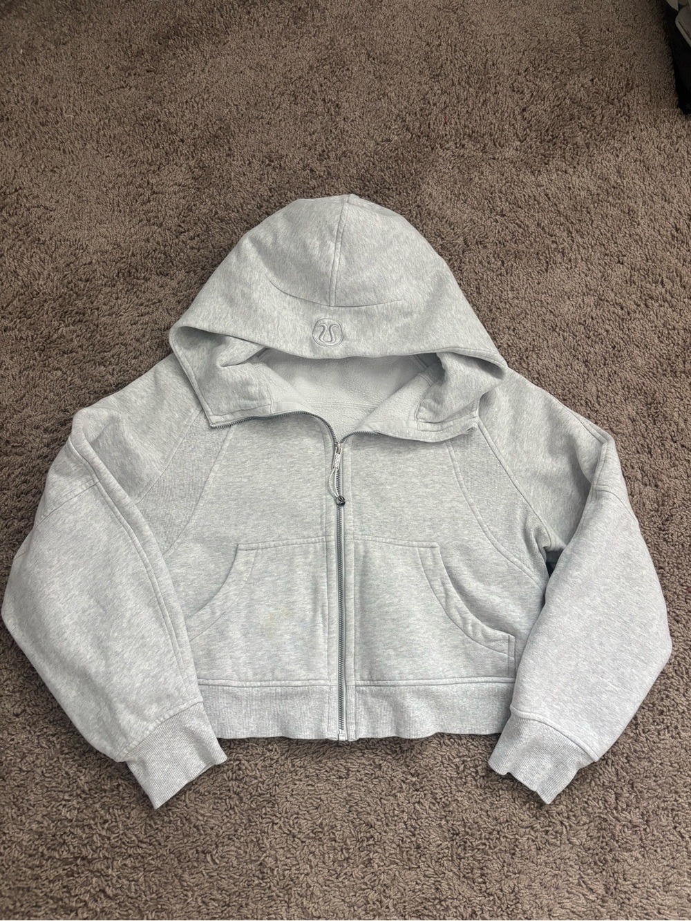 Lululemon Gray Cropped Zip Up Scuba